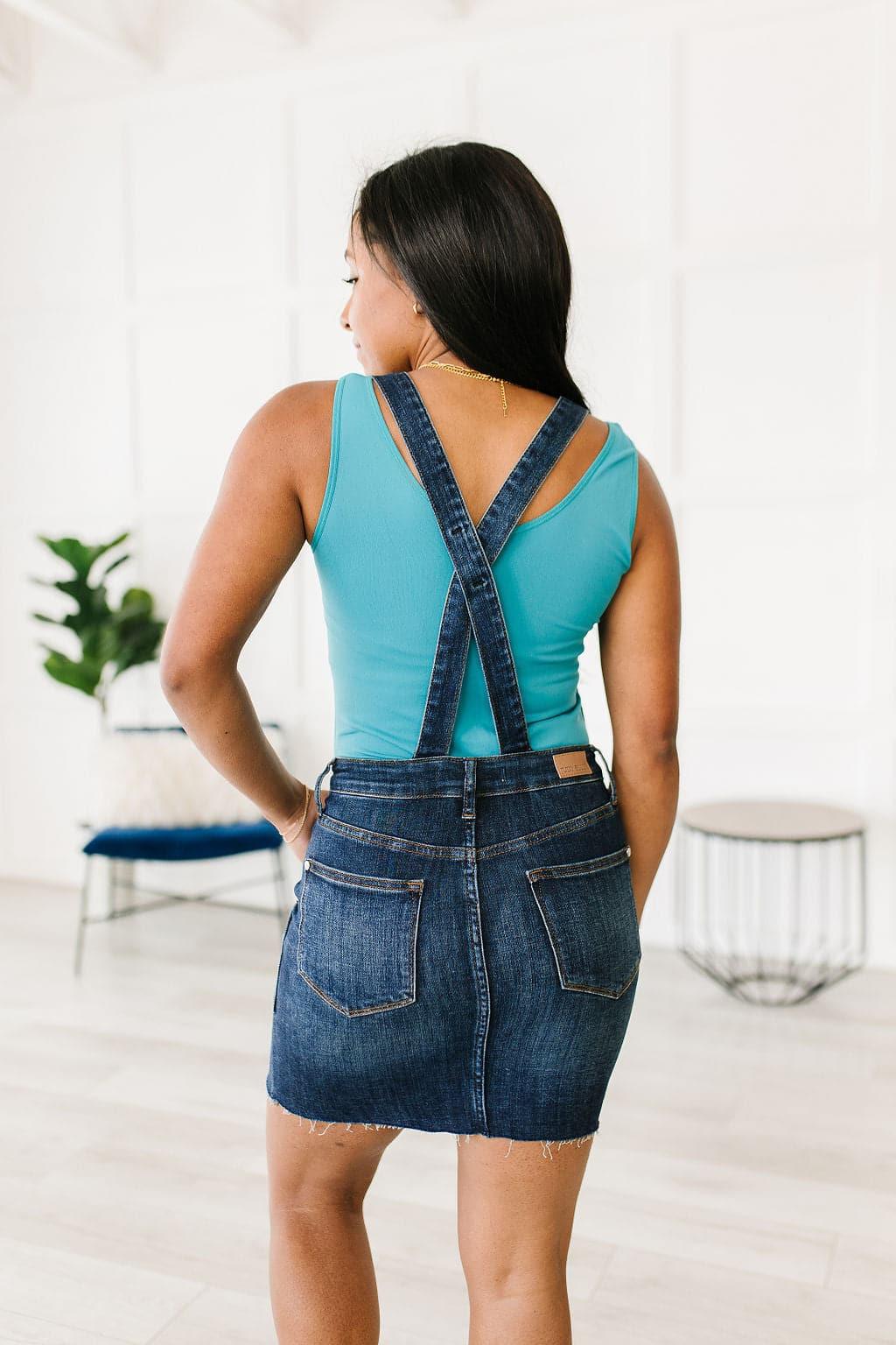 Agnes Denim Overall Dress - SwagglyLife Home & Fashion