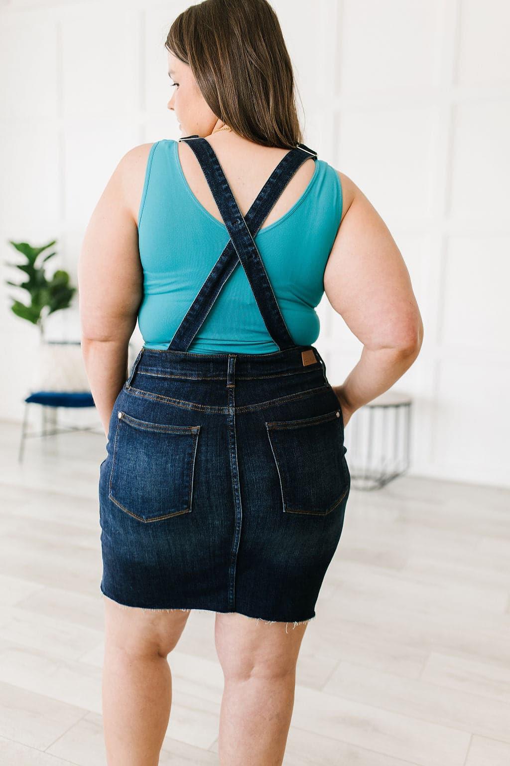 Agnes Denim Overall Dress - SwagglyLife Home & Fashion