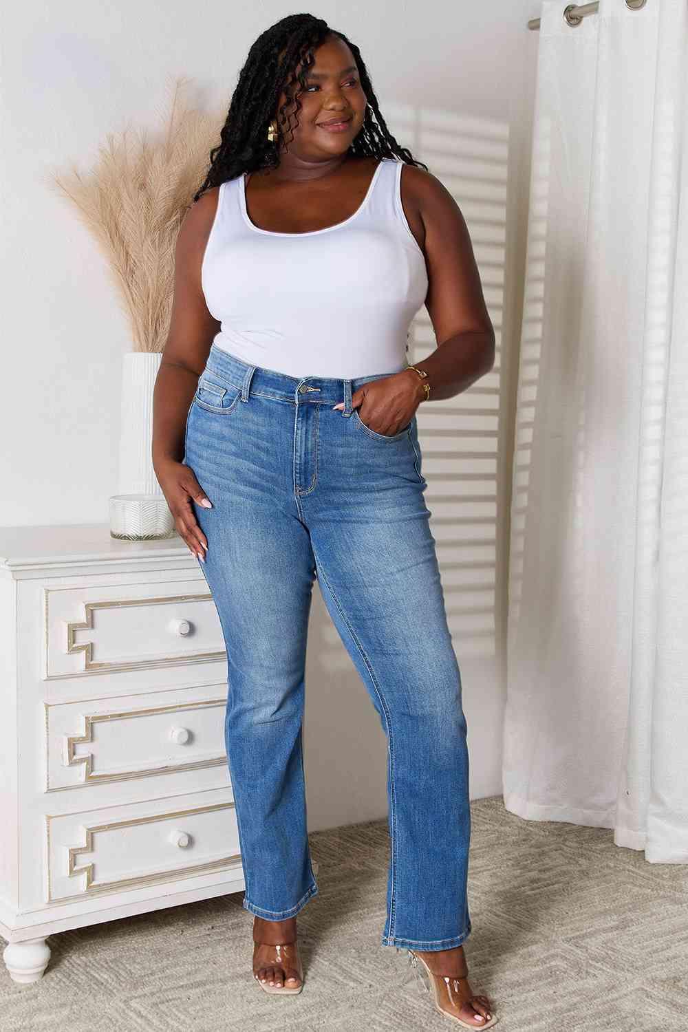 Judy Blue Bootcut Jeans with Pockets - SwagglyLife Home & Fashion