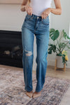 Judy Blue Carrie High Rise Control Top 90's Straight Jeans - SwagglyLife Home & Fashion