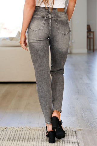 Judy Blue Charlotte High Rise Stone Wash Slim Jeans in Gray - SwagglyLife Home & Fashion