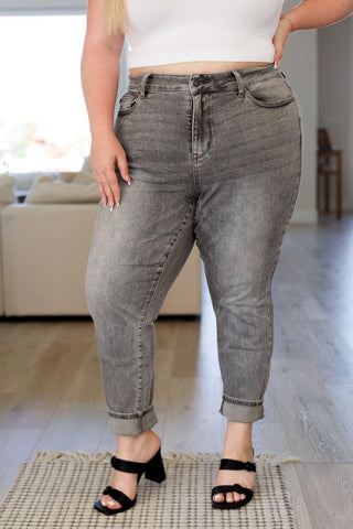 Judy Blue Charlotte High Rise Stone Wash Slim Jeans in Gray - SwagglyLife Home & Fashion