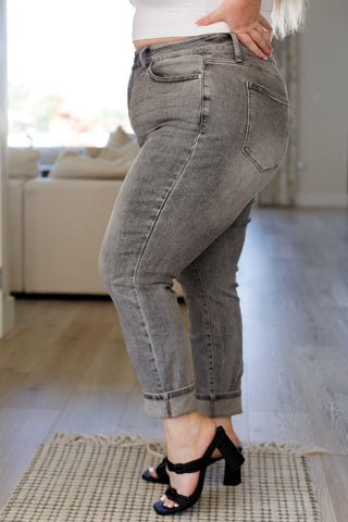 Judy Blue Charlotte High Rise Stone Wash Slim Jeans in Gray - SwagglyLife Home & Fashion