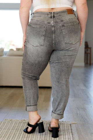 Judy Blue Charlotte High Rise Stone Wash Slim Jeans in Gray - SwagglyLife Home & Fashion