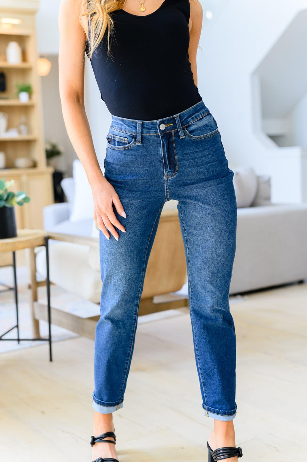 Downtown High Rise Boyfriend Jeans - SwagglyLife Home & Fashion