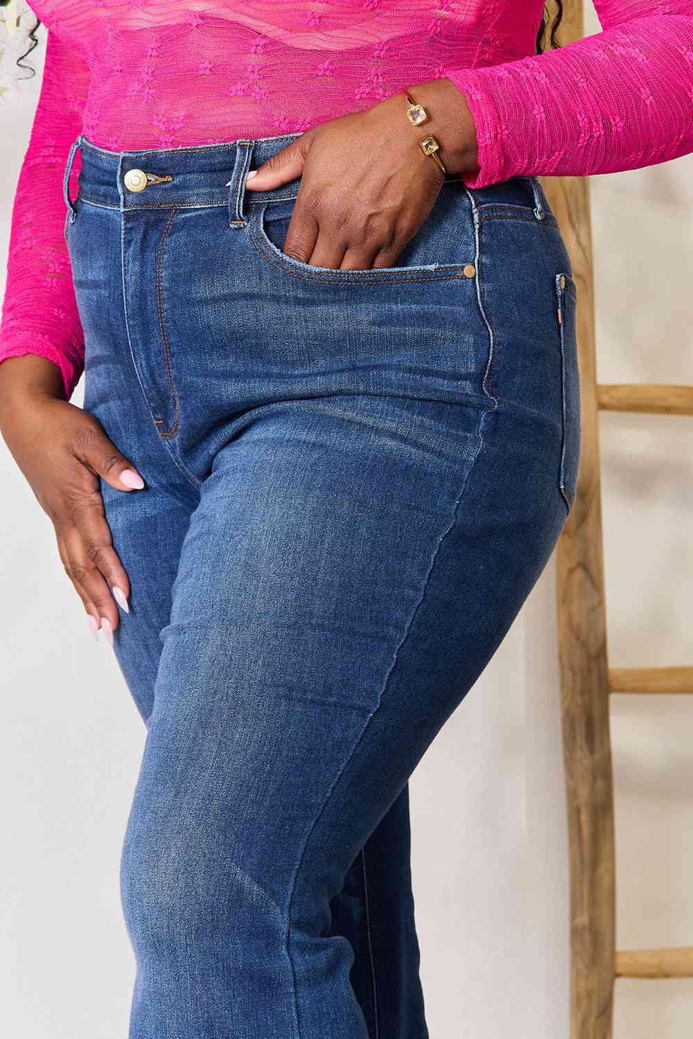 Judy Blue Full Size Flare Jeans with Pockets - SwagglyLife Home & Fashion
