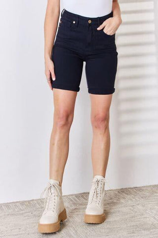 Judy Blue Full Size High Waist Tummy Control Bermuda Shorts - SwagglyLife Home & Fashion