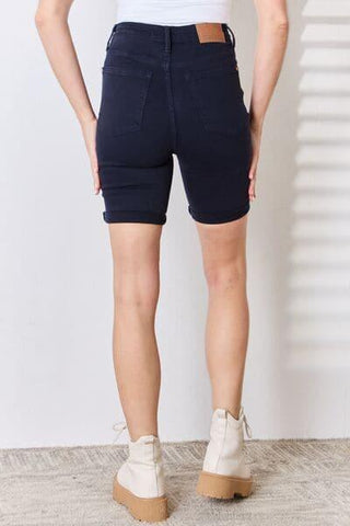 Judy Blue Full Size High Waist Tummy Control Bermuda Shorts - SwagglyLife Home & Fashion