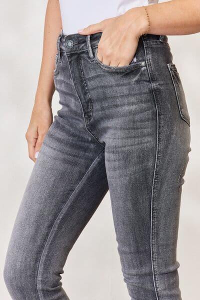 Judy Blue Full Size High Waist Tummy Control Release Hem Skinny Jeans - SwagglyLife Home & Fashion