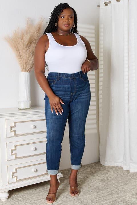 Judy Blue Full Size Skinny Cropped Jeans - SwagglyLife Home & Fashion