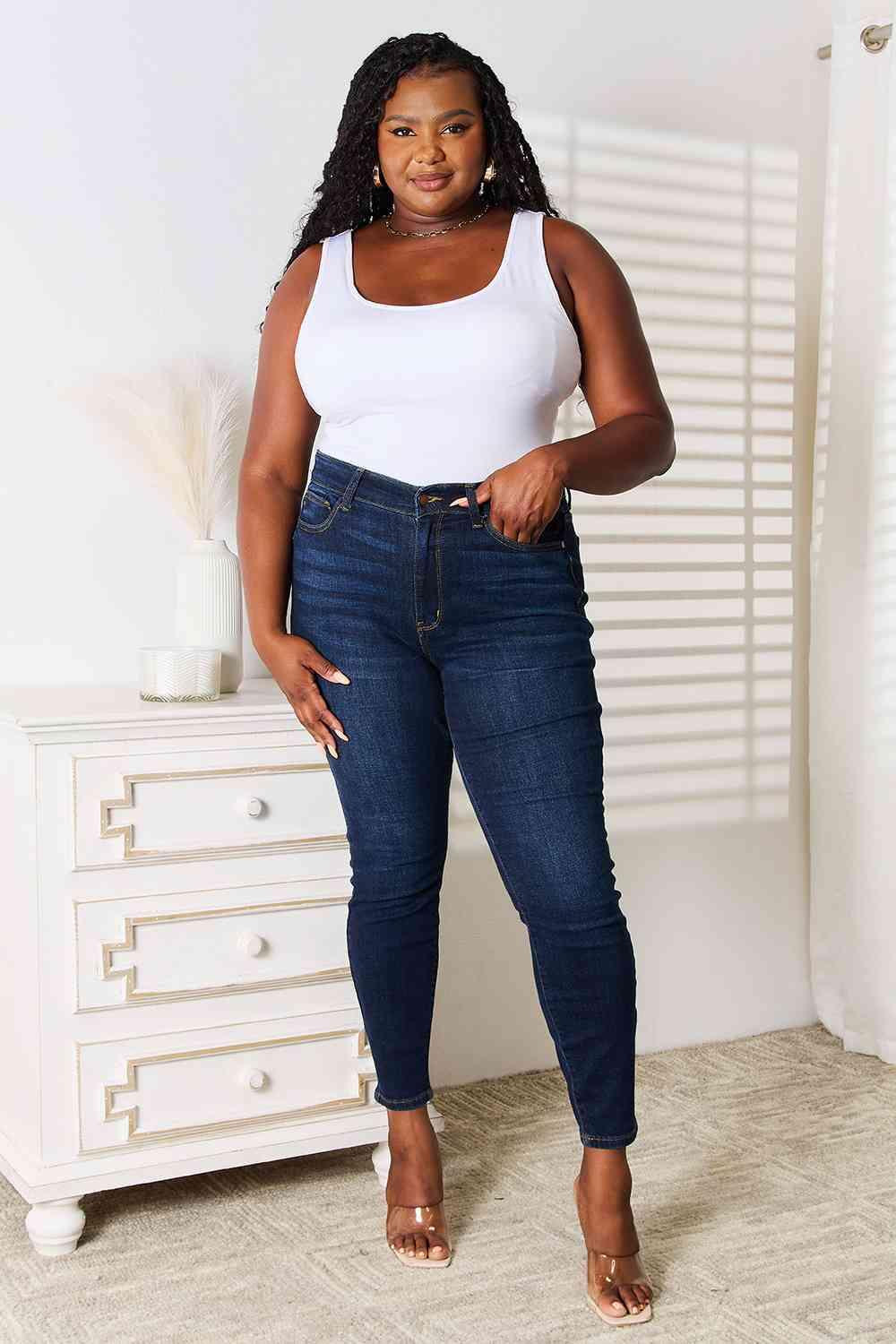 Judy Blue Full Size Skinny Jeans with Pockets - SwagglyLife Home & Fashion