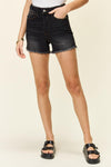 Judy Blue Full Size Tummy Control Fray Hem Shorts - SwagglyLife Home & Fashion