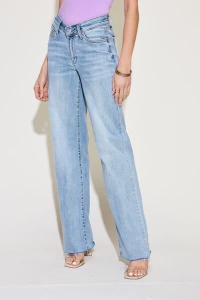 Judy Blue Full Size V Front Waistband Straight Jeans - SwagglyLife Home & Fashion