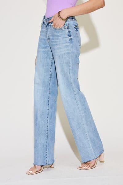 Judy Blue Full Size V Front Waistband Straight Jeans - SwagglyLife Home & Fashion