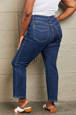 Judy Blue Kailee Full Size Tummy Control High Waisted Straight Jeans - SwagglyLife Home & Fashion