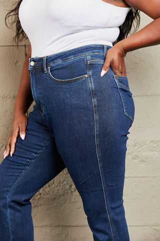 Judy Blue Kailee Full Size Tummy Control High Waisted Straight Jeans - SwagglyLife Home & Fashion