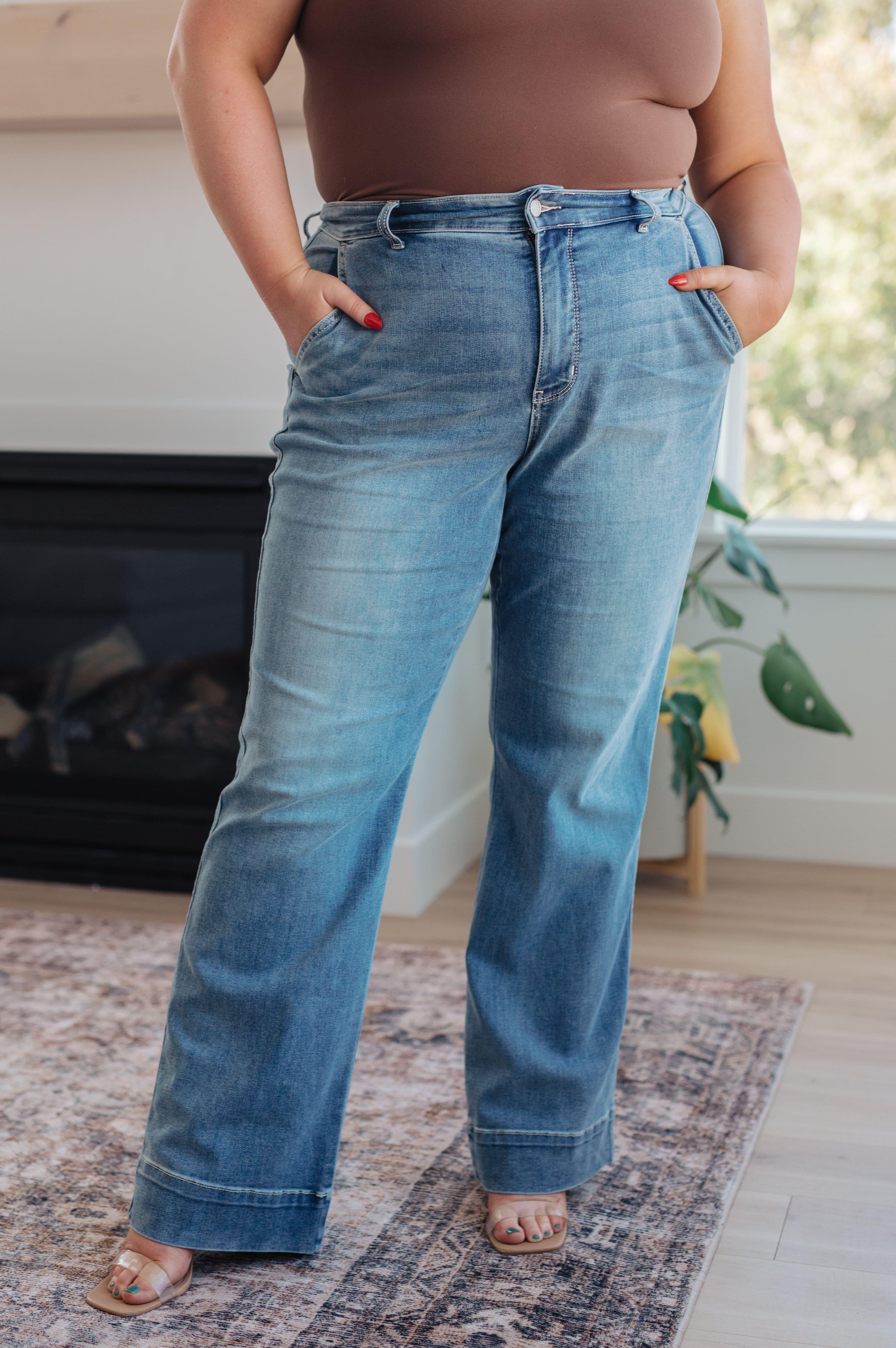 Judy Blue Mindy Mid Rise Wide Leg Jeans - SwagglyLife Home & Fashion