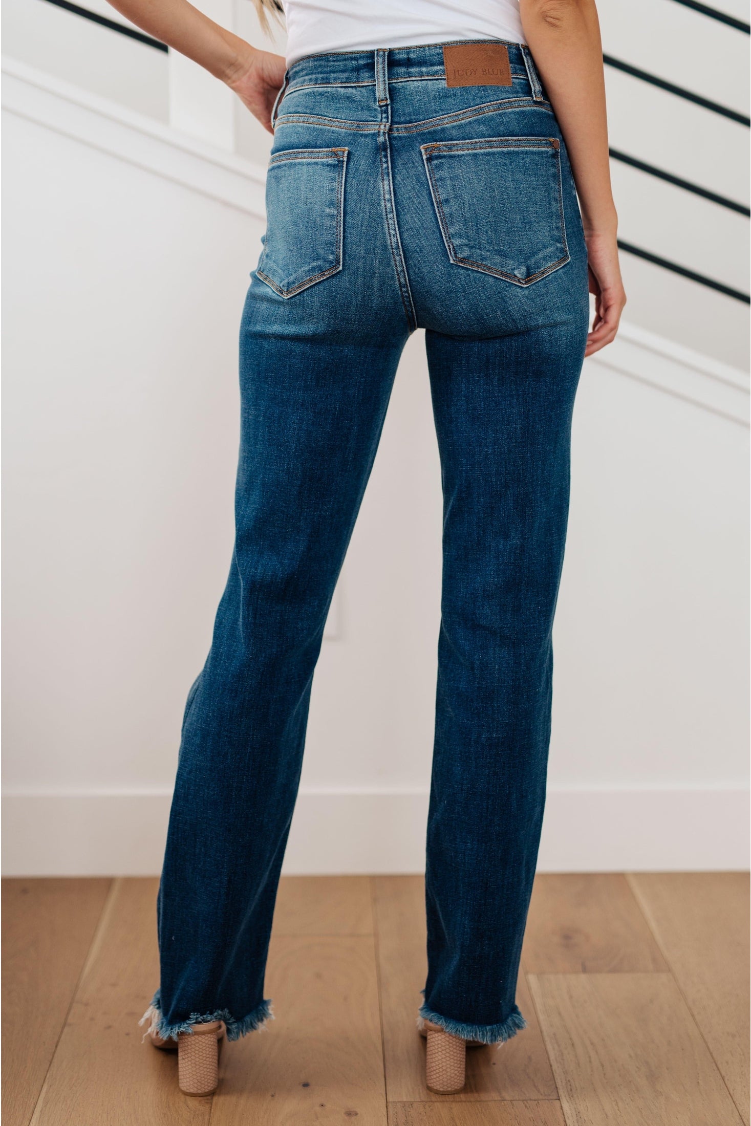 Judy Blue Morgan High Rise Distressed Straight Jeans - SwagglyLife Home & Fashion