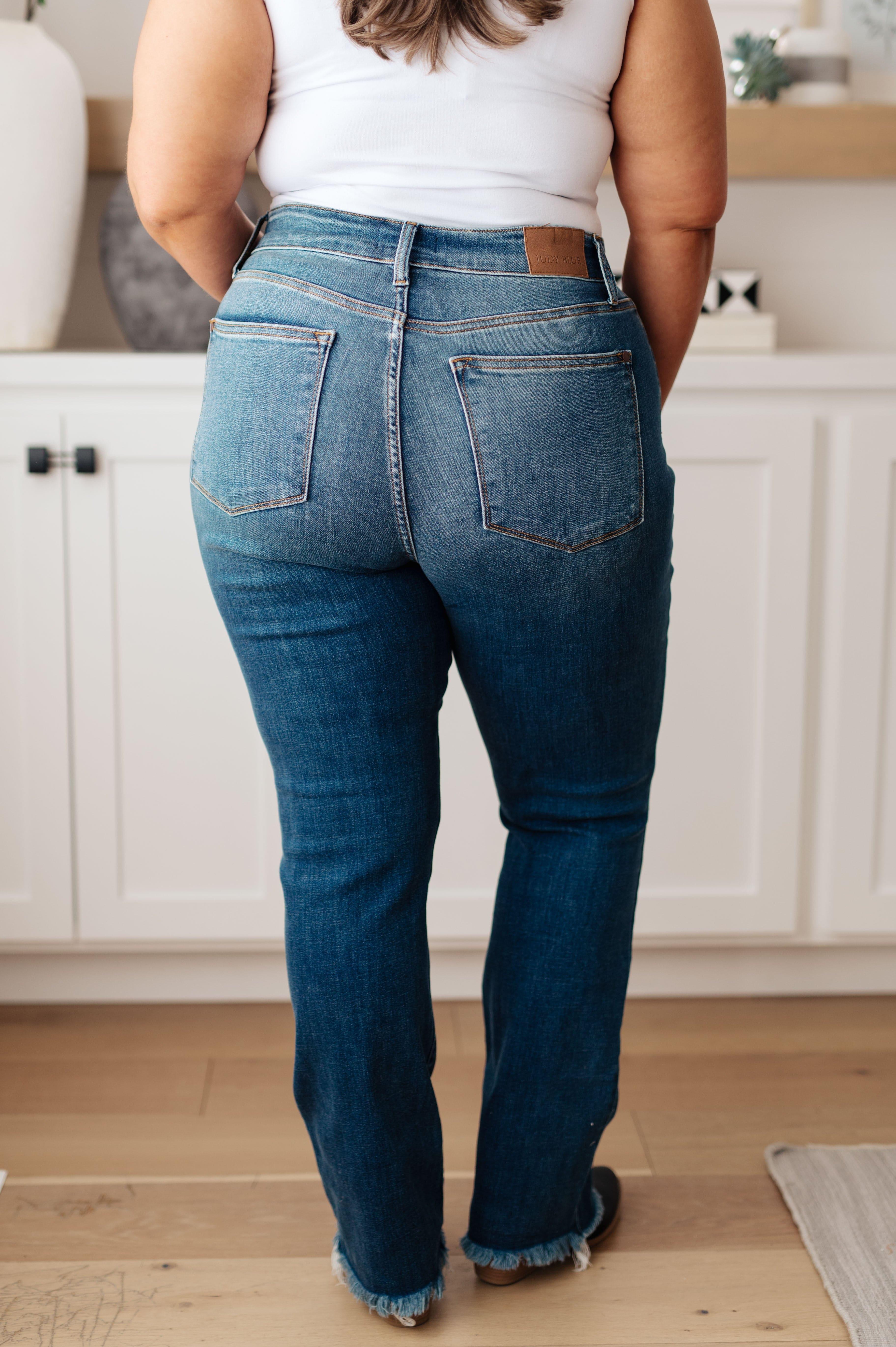 Judy Blue Morgan High Rise Distressed Straight Jeans - SwagglyLife Home & Fashion