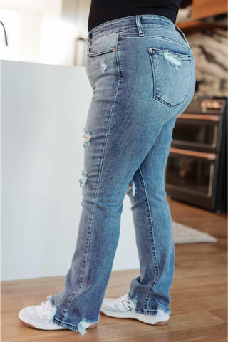 Judy Blue O'Hara Destroyed Straight Jeans - SwagglyLife Home & Fashion