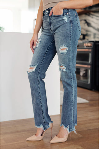 Judy Blue O'Hara Destroyed Straight Jeans - SwagglyLife Home & Fashion