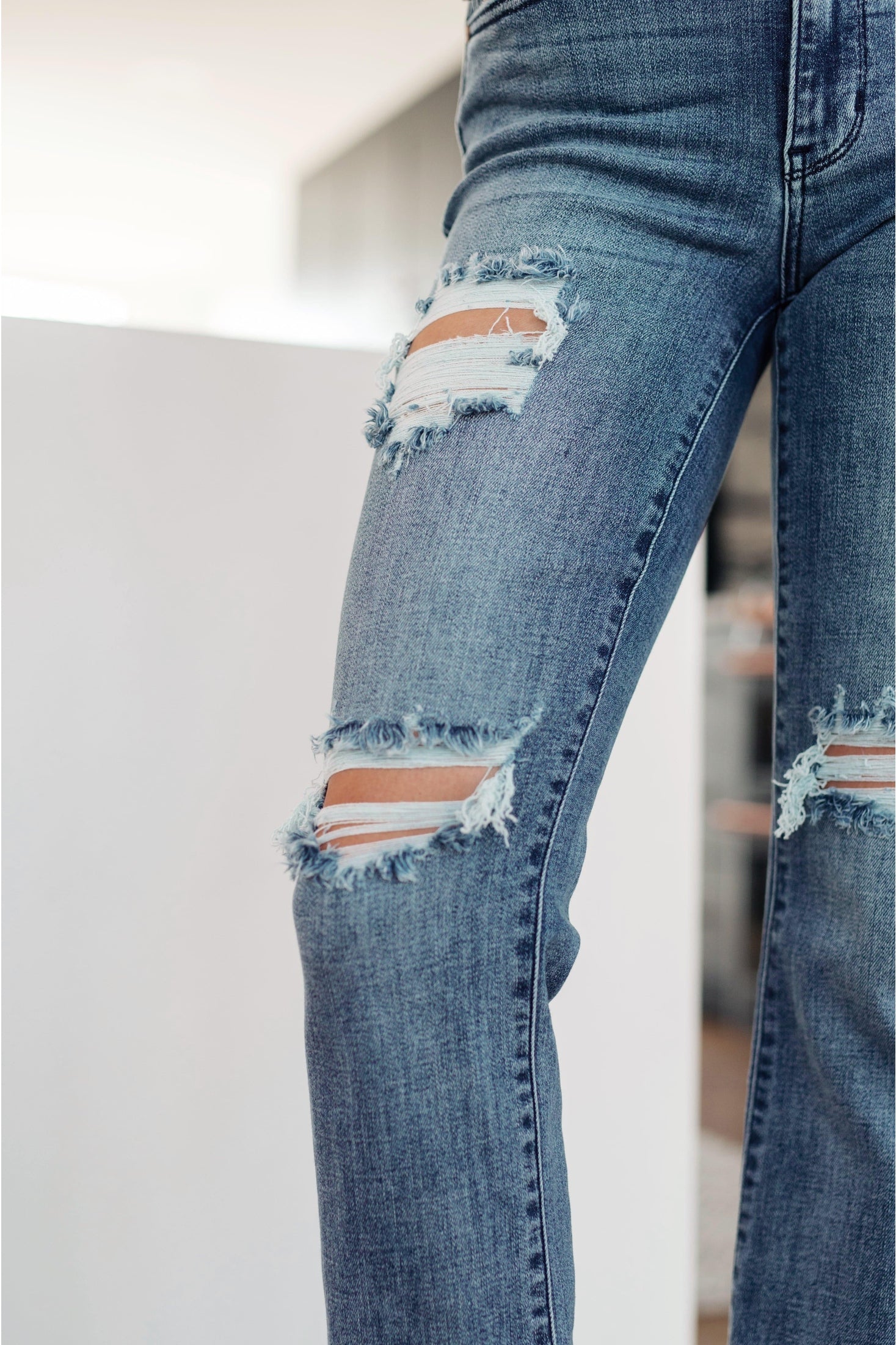 Judy Blue O'Hara Destroyed Straight Jeans - SwagglyLife Home & Fashion