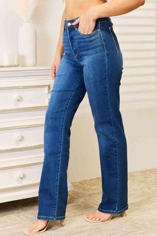 Judy Blue Straight Leg Jeans with Pockets - SwagglyLife Home & Fashion