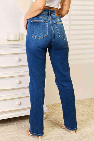 Judy Blue Straight Leg Jeans with Pockets - SwagglyLife Home & Fashion