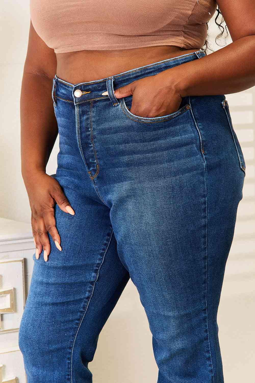 Judy Blue Straight Leg Jeans with Pockets - SwagglyLife Home & Fashion