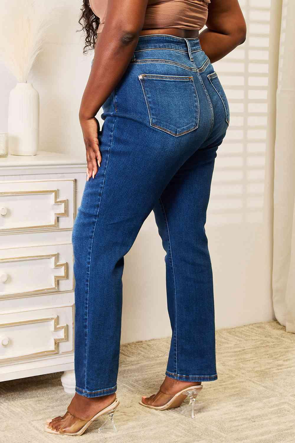 Judy Blue Straight Leg Jeans with Pockets - SwagglyLife Home & Fashion