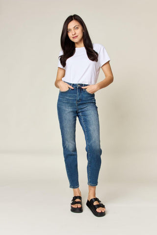 Judy Blue Full Size Tummy Control High Waist Slim Jeans - SwagglyLife Home & Fashion