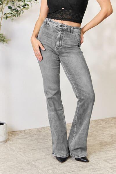 Kancan High Waist Slim Flare Jeans - SwagglyLife Home & Fashion