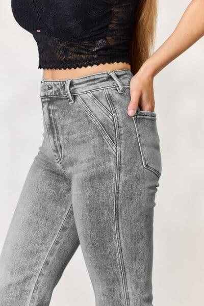 Kancan High Waist Slim Flare Jeans - SwagglyLife Home & Fashion