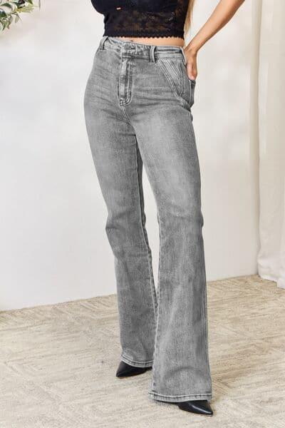 Kancan High Waist Slim Flare Jeans - SwagglyLife Home & Fashion