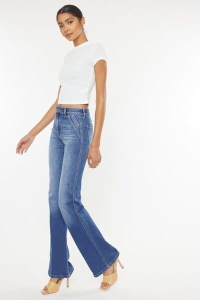 Kancan Ultra High Waist Gradient Flare Jeans - SwagglyLife Home & Fashion