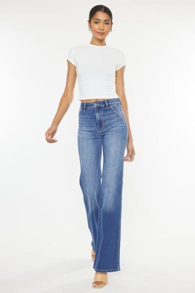 Kancan Ultra High Waist Gradient Flare Jeans - SwagglyLife Home & Fashion