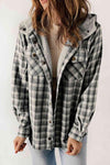 Kayla Plaid Snap Down Hooded Jacket - SwagglyLife Home & Fashion