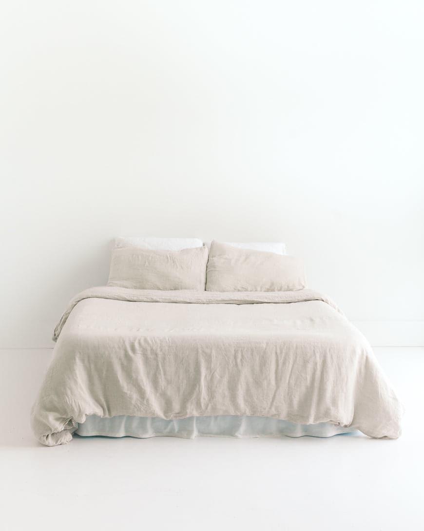 Linen Duvet Cover Set - Natural Chambray - SwagglyLife Home & Fashion