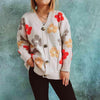 Lola Floral V-Neck Button Up Cardigan with Pockets - SwagglyLife Home & Fashion