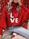 LOVE Turtleneck Batwing Sleeve Sweater - SwagglyLife Home & Fashion