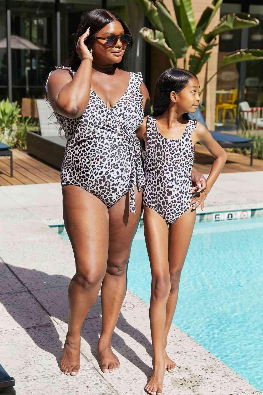 Marina West Swim Full Size Float On Ruffle Faux Wrap One-Piece in Cat - SwagglyLife Home & Fashion