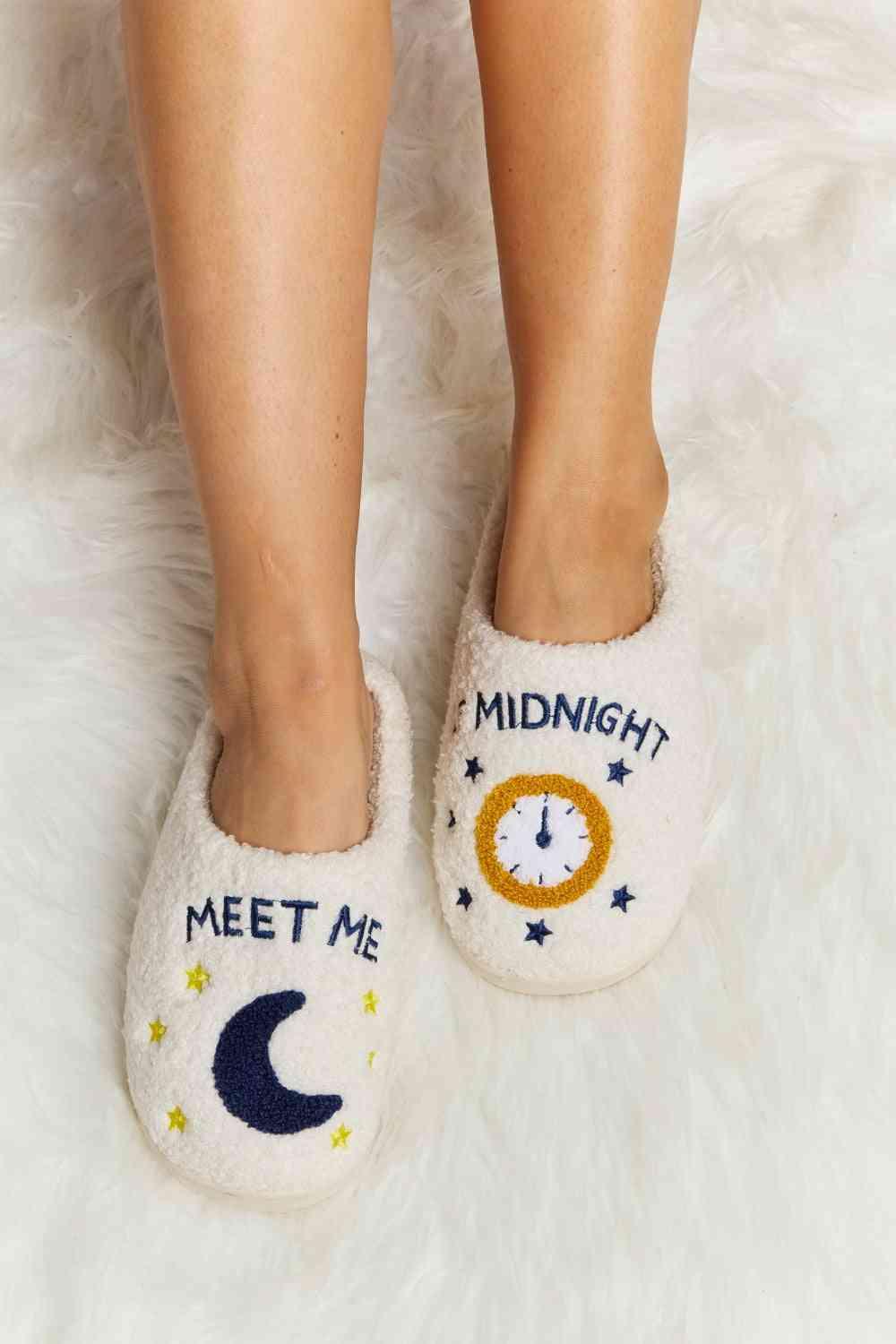 Melody Printed Plush Slide Slippers - SwagglyLife Home & Fashion