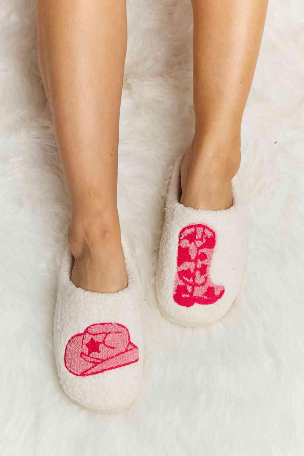 Melody Printed Plush Slide Slippers - SwagglyLife Home & Fashion