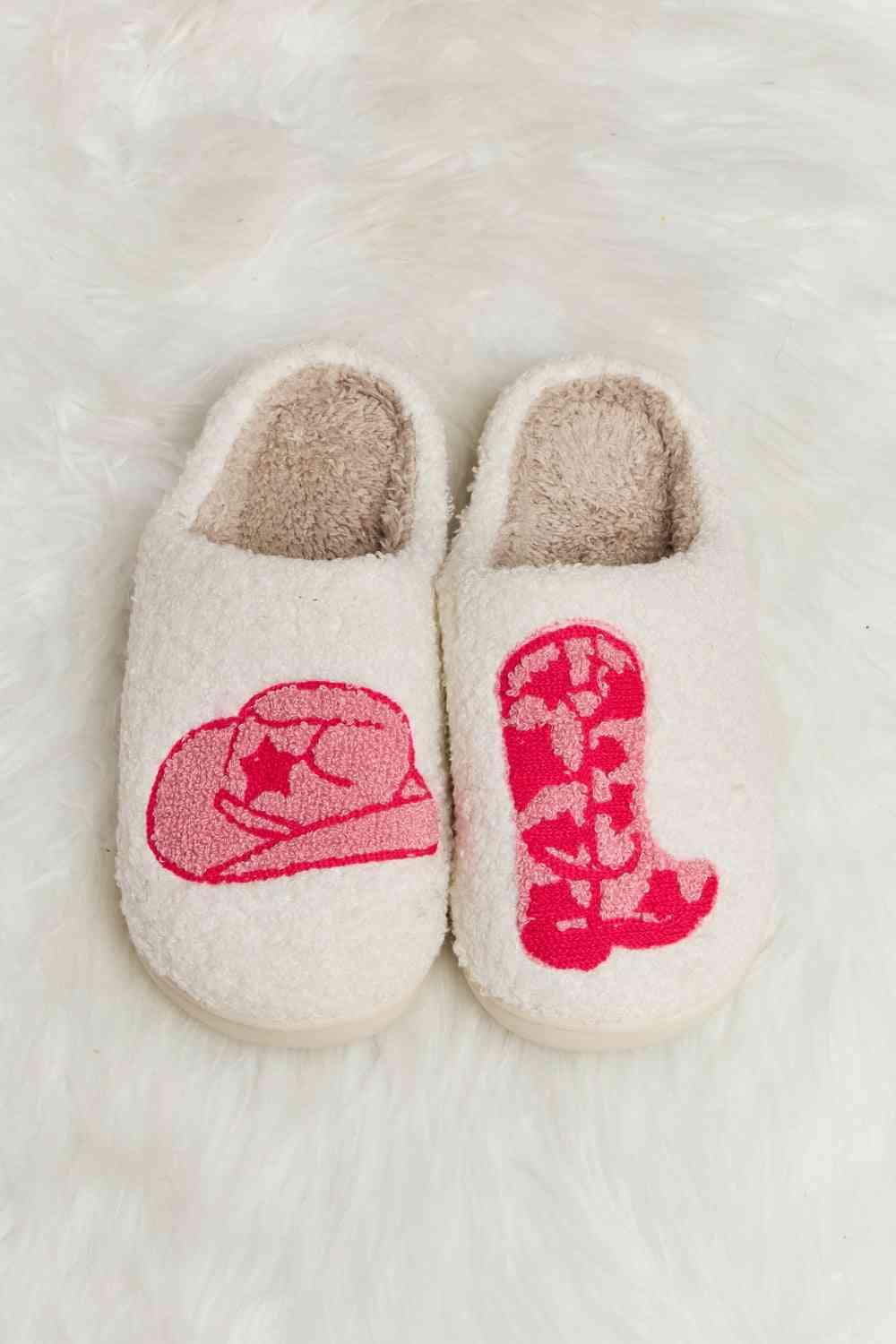 Melody Printed Plush Slide Slippers - SwagglyLife Home & Fashion