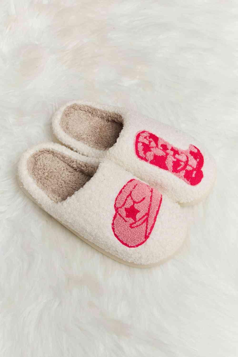 Melody Printed Plush Slide Slippers - SwagglyLife Home & Fashion