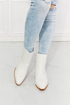 MMShoes Love the Journey Stacked Heel Chelsea Boot in White - SwagglyLife Home & Fashion