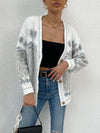 Natalie Geo Pattern Long Sleeve V-Neck Cardigan - SwagglyLife Home & Fashion
