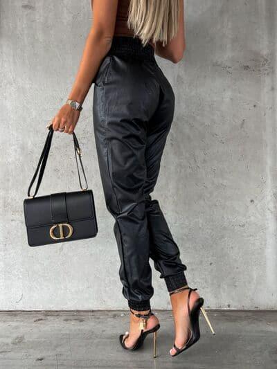 No Promises Smocked High Waist Pants with Pockets - SwagglyLife Home & Fashion