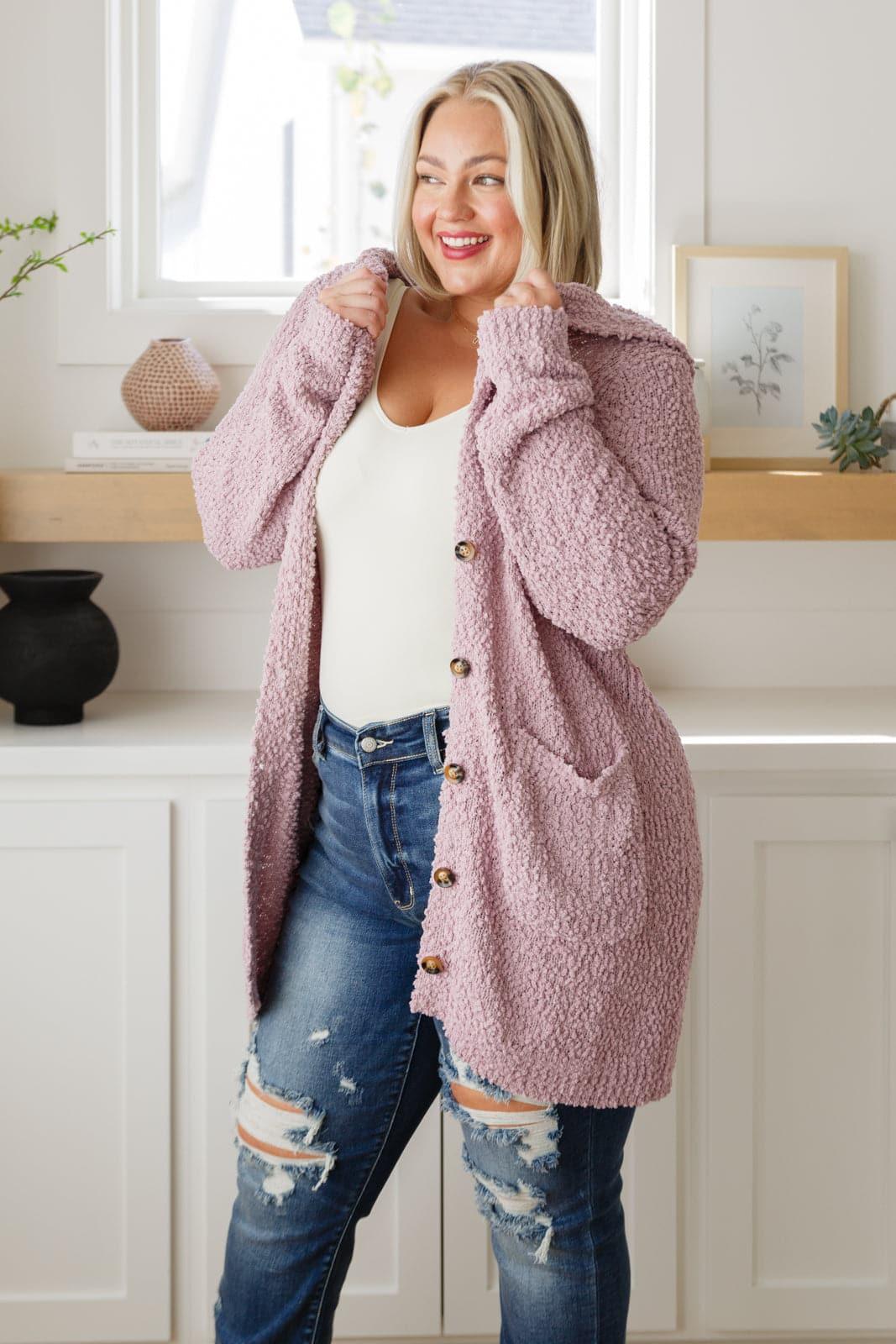 North Soft Wisteria Hooded Cardigan - SwagglyLife Home & Fashion