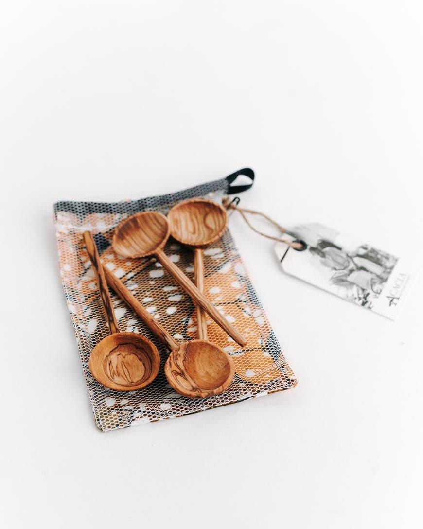 Olive Wood Coffee Spoon Set - SwagglyLife Home & Fashion